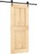 vidaXL Schuifdeur Naturel en Zwart 85 x 210 cm Massief Grenenhout