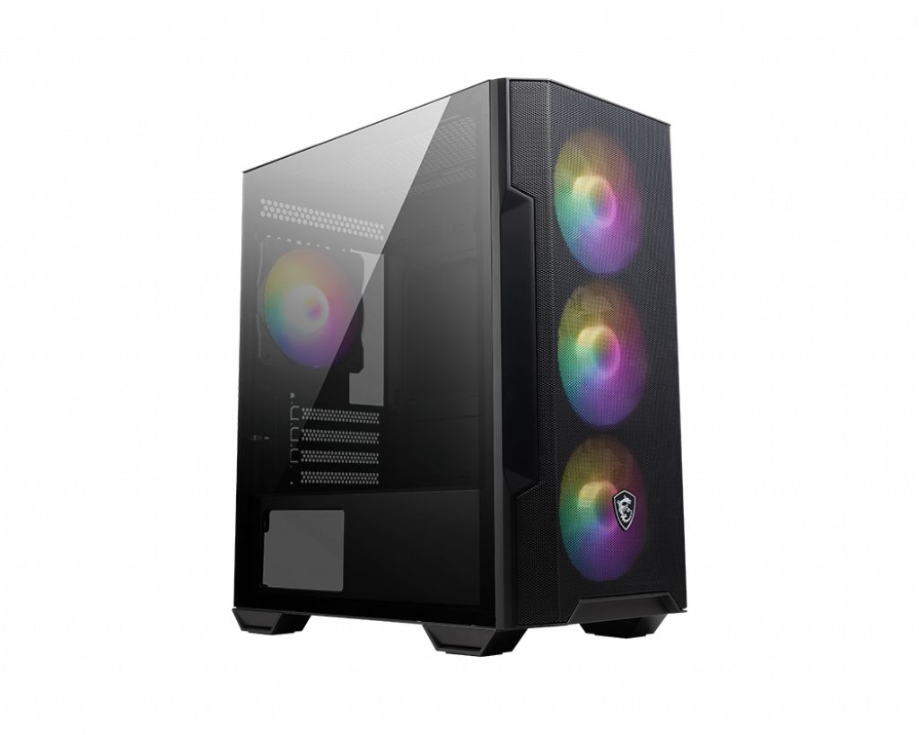 MSI MAG FORGE M100R - Midi Tower PC Case - Black/Transparent - Micro-ATX, Mini-ITX