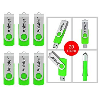 Anloter AnloterTM 20 Pack USB Flash Drive - Draaibaar Ontwerp - 2021 Model