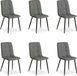 Homestyle4u Eetkamerstoelen - Set van 6 - Grijs - Linnen