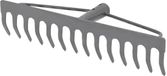 KOTARBAU® Tuinhark, Gazonhark, Bladhark, Metaal, 36 cm, Grijs, Tuinhark voor Gazon, 14 Tanden, Stevige Hark, Waaierbezem, Robuust Tuingereedschap, zonder Steel