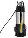 Pompe de relevage pour eaux usées - Pompe de relevage - 0,55 kW, 0,75 ch - Inox - Interrupteur à flotteur automatique - Raccord de 50 mm (5,08 cm) - Hauteur de refoulement de 15 mètres - Prise UE - Argent/Noir