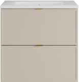 Vente-unique Zwevend badkamermeubel met inbouwwastafel - Beige - 60 cm - ONDIL