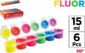 Peinture fluorescente, tempera, 6 x 15 ml