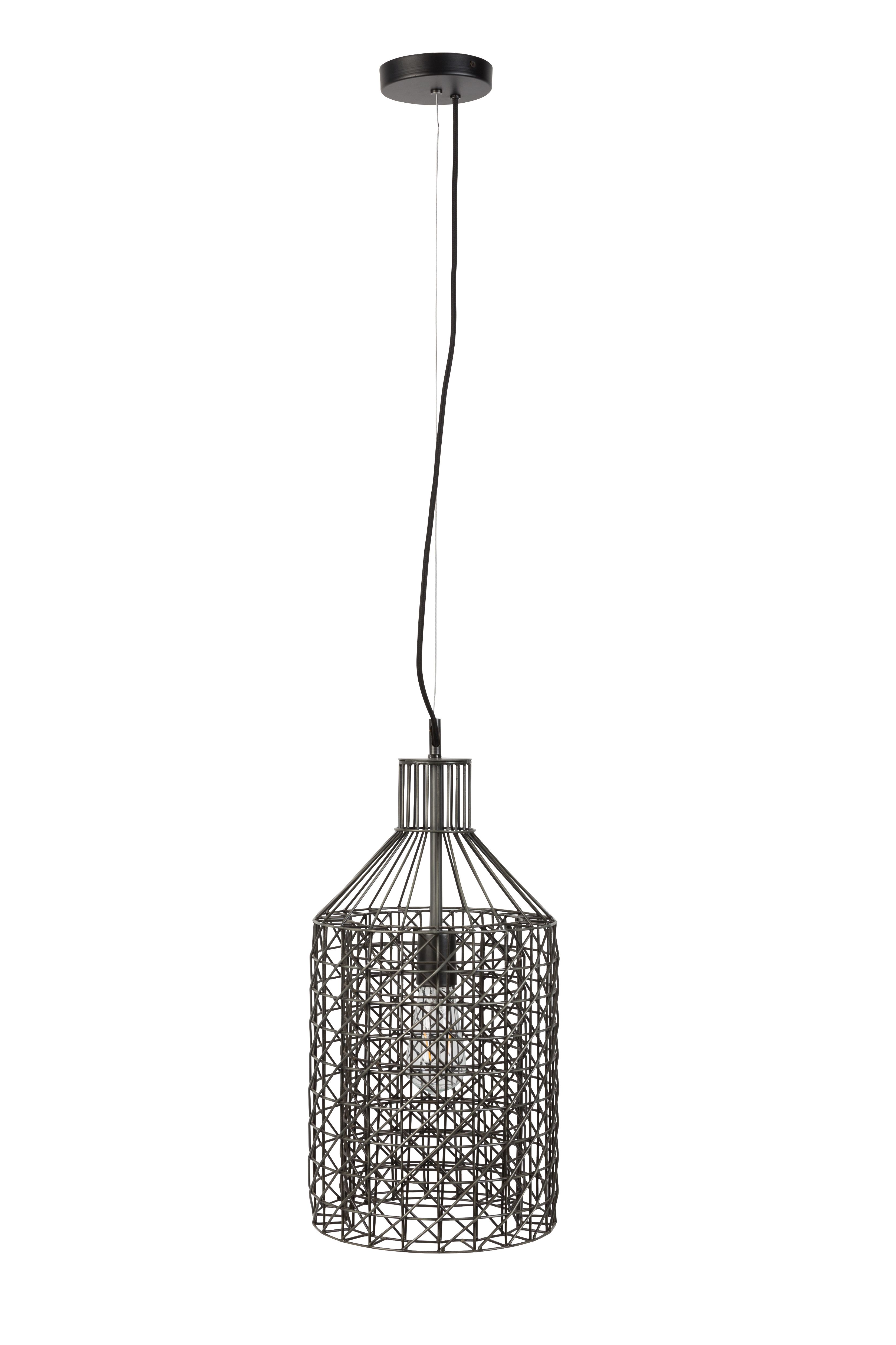 Dutchbone Hanglamp Jim Tall Zwart - 190 x Ø24 cm