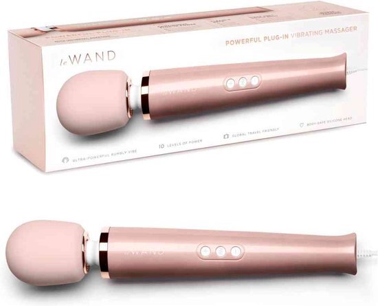 Le Wand - Powerful Plug-In Massager Vibrator Love Toy - Roze/Goudkleurig