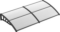 Merkloos / Sans marque Famanu Transparante Boogluifel voor Voordeur - Afdak van Aluminium en Polycarbonaat (199 x 99 cm)