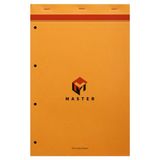 Clairefontaine A4+ 21x31,8 cm Schrijfblok Kopgeniet 4-gaats Perforatie Oranje 80 Bladen Kleine Ruitjes Papier 80 g Gecoat Karton Omslag