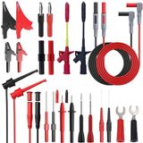 Merkloos / Sans marque Wan GmbH Multimeter Meetsnoeren Set - Testkabels Krokodillenklemmen - Elektrisch Testen - Veelzijdige Combinaties - 24 Stuks - Zwart