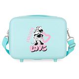 Disney Minnie Heart Toilettas, aanpasbaar, turquoise, 29 x 21 x 15 cm, stijf, ABS, 9,14 l, 0,8 kg, Blauw, Eén maat, Verstelbare toilettas