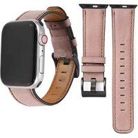 Armband SZSMART Classic Vintage van ecologisch leer Apple Watch Series 5 44 mm roze