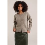 WE Fashion gebreide vest met wol - taupe