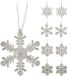 Merkloos / Sans marque Koopman International Kersthangers - 8 ST - sneeuwvlokken - zilverkleurig - glitter - 10 cm