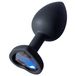 Sunfo - Bouchon anal en silicone avec bijou en forme de cœur bleu foncé (noir)