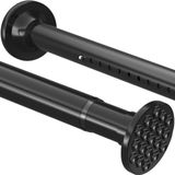 Shenzhen Haorui Industrial Technology Co., Ltd. Rail de rideau de douche, sans perçage, tringle à rideaux pour armoire, salle de bain, balcon, noir (110-165 cm, diamètre 32 mm)
