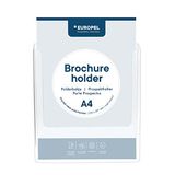 EUROPEL A4 brochurehouder, acryl, transparant, wandbevestiging, display, dispenser, prospectus, folder, menu, kantoor, restaurant, hotel