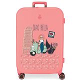 Enso Ciao Bella koffer, middelgroot, roze, 48 x 70 x 28 cm, harde ABS-kunststof, geïntegreerde TSA-sluiting, 79 l, 4,32 kg, 4 dubbele wielen