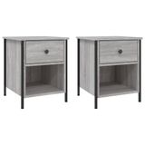 VidaXL Nachtkastjes 2 stuks 40x42x50 cm bewerkt hout grijs sonoma eiken