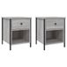 VidaXL Nachtkastjes 2 stuks 40x42x50 cm bewerkt hout grijs sonoma eiken