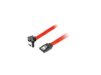 LANBERG SATA datakabel II (6GB/S) F/F 30 cm; metalen CLIPS ANGLED RED
