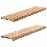 vidaXL - Traptreden - 2 stuks - 110x25x2 cm - onbehandeld massief eikenhout