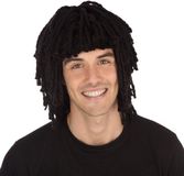 Bristol Novelty Carnaval Rasta/Reggae Pruik met Dreadlocks en Pony - Zwart