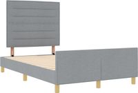 vidaXL Bedframe met hoofdeinde Lichtgrijs Stof 140 x 200 cm