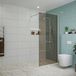 FortiFura Galeria douche - 100x200cm - glas rook - arm muur - mat wit