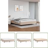 vidaXL Bedframe zonder matras 160x200 cm kunstleer cappuccinokleurig