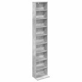vidaXL Meuble CD Gris Béton 33 x 23,5 x 175 cm Bois Traité