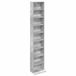 vidaXL Meuble CD Gris Béton 33 x 23,5 x 175 cm Bois Traité