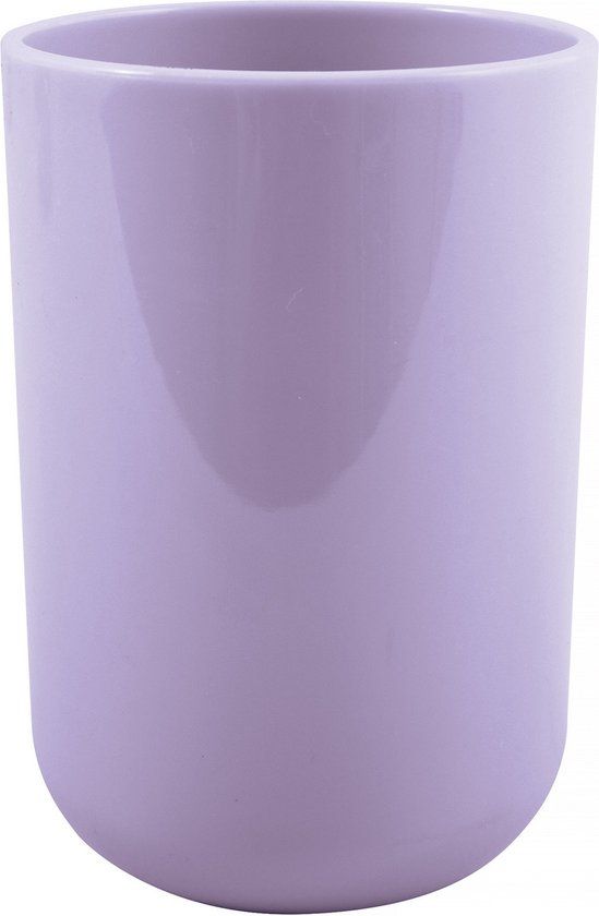 MSV Porto Badkamer Drinkbeker/Tandenborstelhouder - Lila Paars - PS Kunststof - 7 x 10 cm