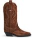 Tommy Hilfiger Western Suede Cowboy Boots - Cognac