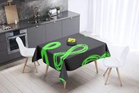 Bonamaison Tafelkleed, Anti-Mold, Sneldrogend, Waterdicht, 100% Polyester Tafellaken, Neon groene rook, 140 x 140 Cm