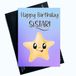 Peachy Antics - Happy Birthday To My Sistar For Sister On Her verjaardagskaart voor familielid - Blauw paars SP176