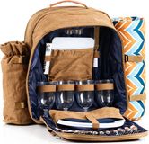 CampFeuer Sac à dos de pique-nique pour 4 personnes | marron | Set de pique-nique 32 pièces