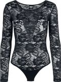 Urban Classics Body manches longues en dentelle pour femmes Noir M