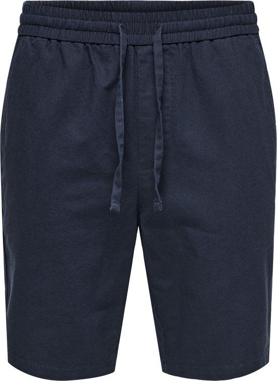 ONLY & SONS ONSLINUS Linnen Short - Dark navy - Maat L - Mannen