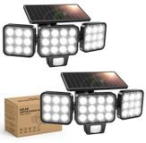 Lampes solaires avec détecteur de mouvement, set de 2, 120 LED, IP65