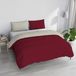 Housse de couette en coton Bordeaux/Crème avec 2 taies d'oreiller