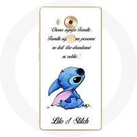 Maniacase Etui voor Huawei Mate 8 Lilo en Stitch Ohana Citation Wit