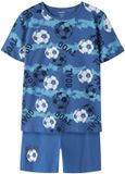 Name it Pyjama Football Blauw Gestreept Korte Mouw 98/104