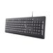 Trust Clavier belge, filaire, silencieux, résistant aux éclaboussures, câble USB, 1,8 m, touches plates, clavier pour PC, ordinateur portable, Windows, Mac OS, noir