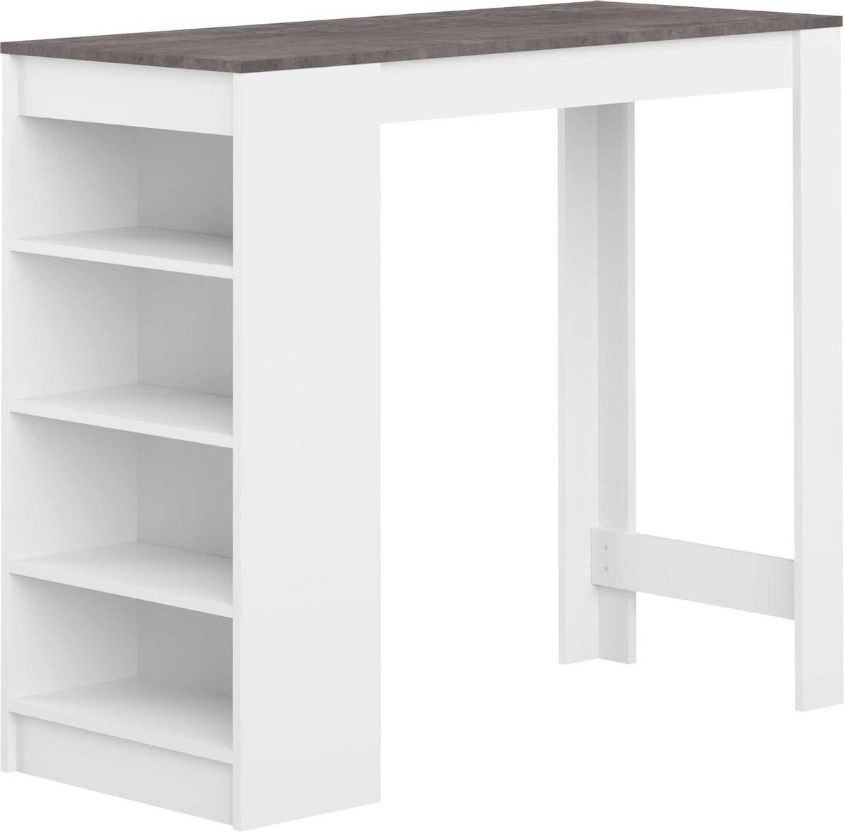 TemaHome CURRY Tafel 2 tot 4 personen eigentijdse stijl mat wit en betoneffect - L 115 x B 50 cm