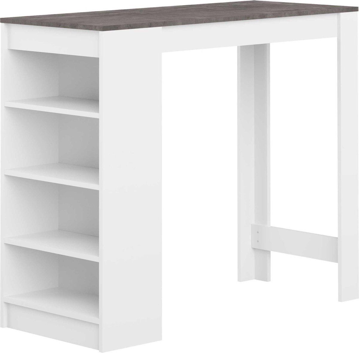 TemaHome CURRY Tafel - 115x50cm - Mat Wit & Betoneffect - 2-4 Personen