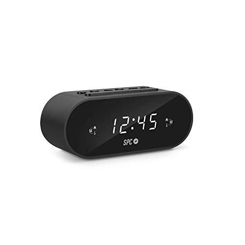 SPC Frodi Compacte wekkerradio met led-display, FM-radio, 10 geheugen en 2 alarmfuncties, zwart