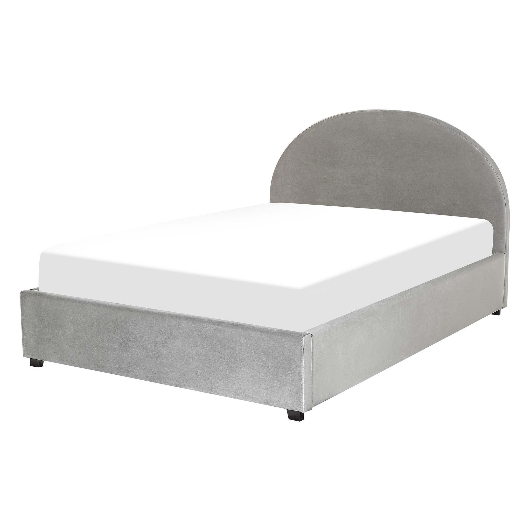 BELIANI Beliani VAUCLUSE - Bed met opbergruimte - Grijs - 140 x 200 cm - Fluweel