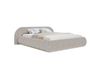 Lit rembourré 160x200 avec coffre, velours côtelé, gris beige