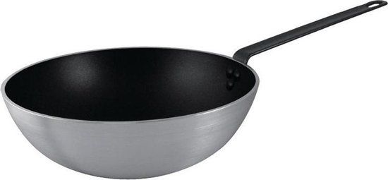 Vogue Anti-Aanbak Wok - 30cm - Aluminium - Grijs