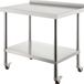 Wan GmbH Table de travail en acier inoxydable avec crédence - 60 x 60 x 88 cm